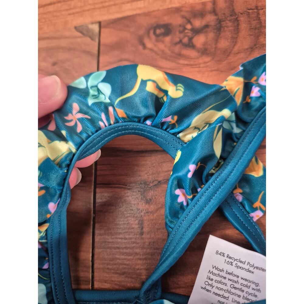 Disney Swimwear Girls Size 3T Lion King Blue Yellow Raceback Ruffle Tankini 8238 - Picture 3 of 8